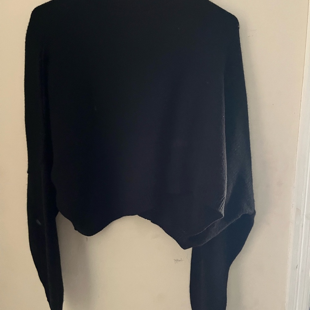 Nasty Gal Black Ribbed Knit Top